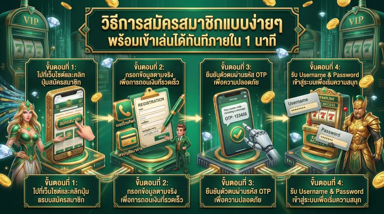 สมัครสมาชิก 4 ขั้นตอน ง่าย ไว พร้อมลุยใน 1 นาที