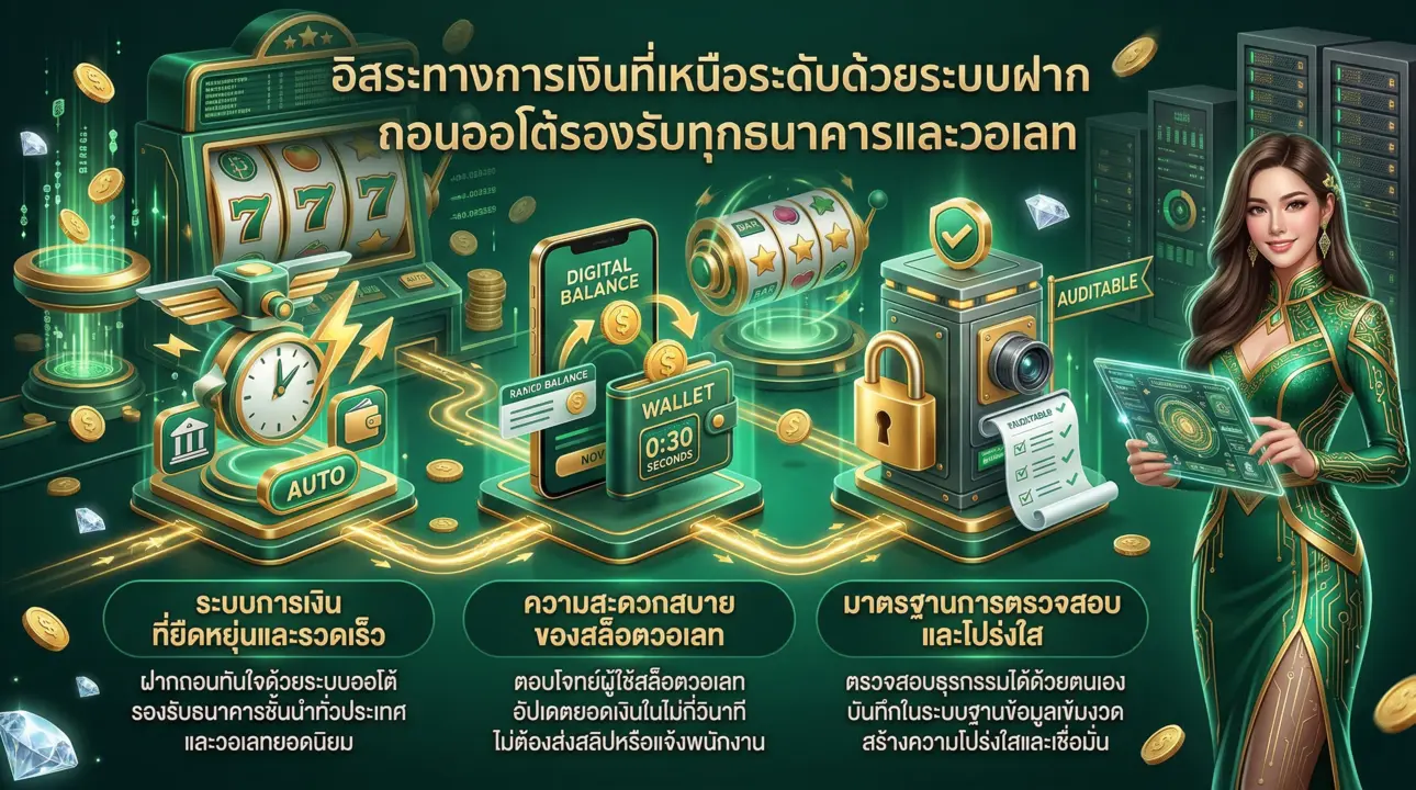 อิสระทางการเงิน ฝาก-ถอนออโต้ไว รองรับครบทุกบัญชี